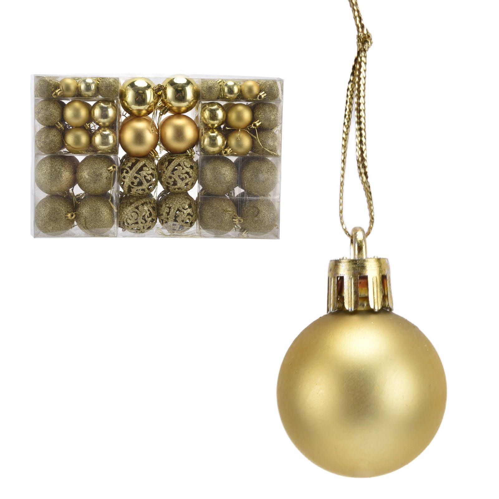 100pcs Christmas Ball Ornaments Shatterproof Hanging Balls for Christmas Tree Party DecorationGold