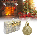 100pcs Christmas Ball Ornaments Shatterproof Hanging Balls for Christmas Tree Party DecorationGold