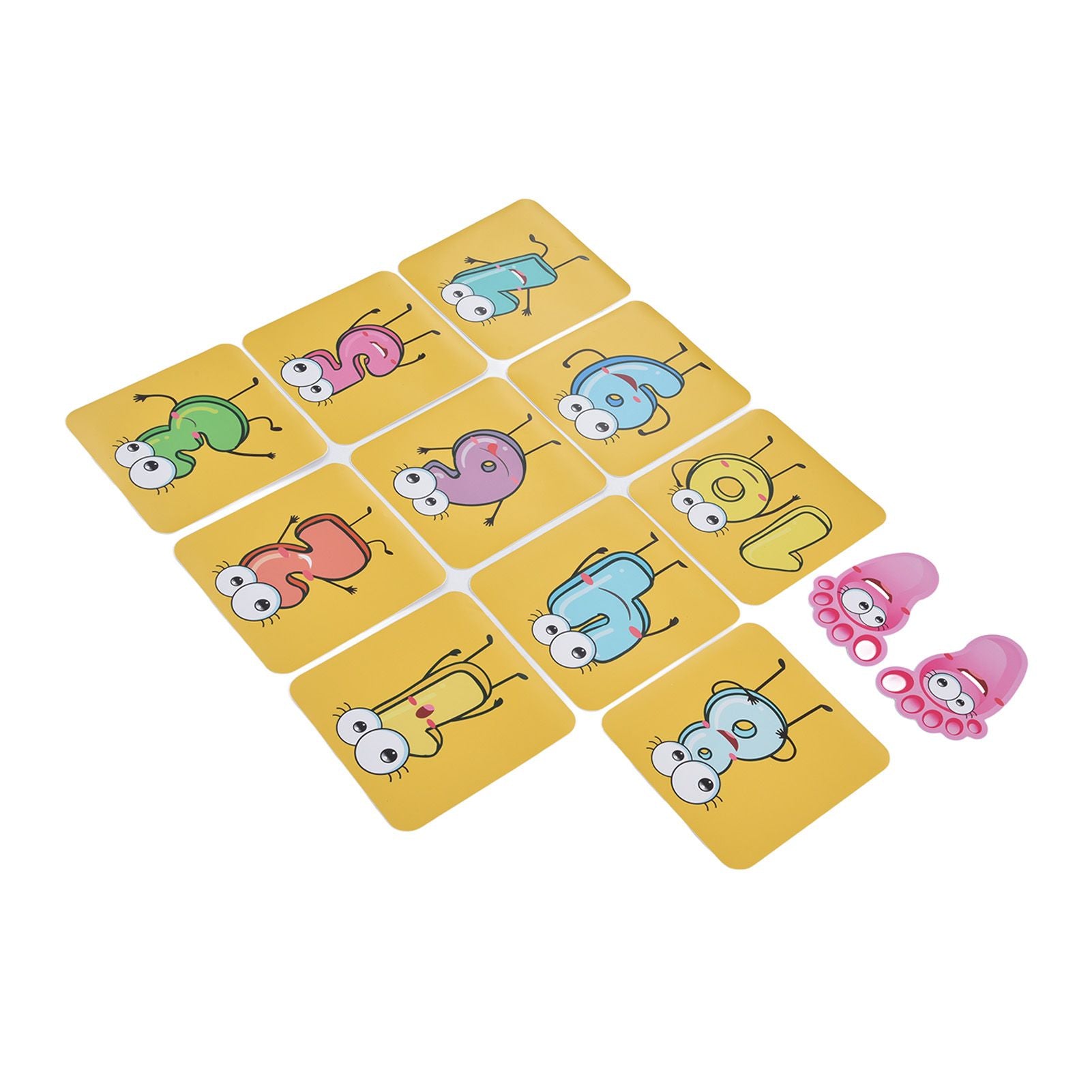 12PCS/Set Game Floor Sticker DIY Kids Game Ground Sticker Cartoon Number Sticker for Nursery