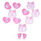 Removable 10 Number Hopscotch Stickers Children Room Floor Decoration Pink Cartoon Number Hopscotch Footprints Stickers