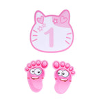 Removable 10 Number Hopscotch Stickers Children Room Floor Decoration Pink Cartoon Number Hopscotch Footprints Stickers