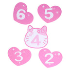 Removable 10 Number Hopscotch Stickers Children Room Floor Decoration Pink Cartoon Number Hopscotch Footprints Stickers