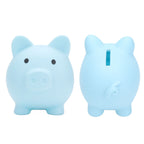Piggy Bank Rugged Durable Vinyl Cartoon Animal Pig Coin Cash Piggy Bank Boy Girl GiftBlue