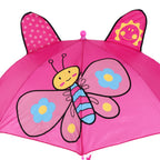 Kid Umbrella Lovely Cartoon Animal Easy Operation Light Weight Girls Umbrella for Raining Clear DayRose Red