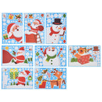 8PCS Christmas Snowman Sticker DIY Window Glass Sticker PVC Decorative Sticker for Living Room