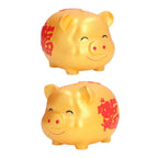Piggy Bank Cute Cartoon Shape Anti Falling Pig Money Box for Children Gift Home Decoration Coins StorageLarge Size Gold