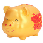 Piggy Bank Cute Cartoon Shape Anti Falling Pig Money Box for Children Gift Home Decoration Coins StorageSmall Size Gold