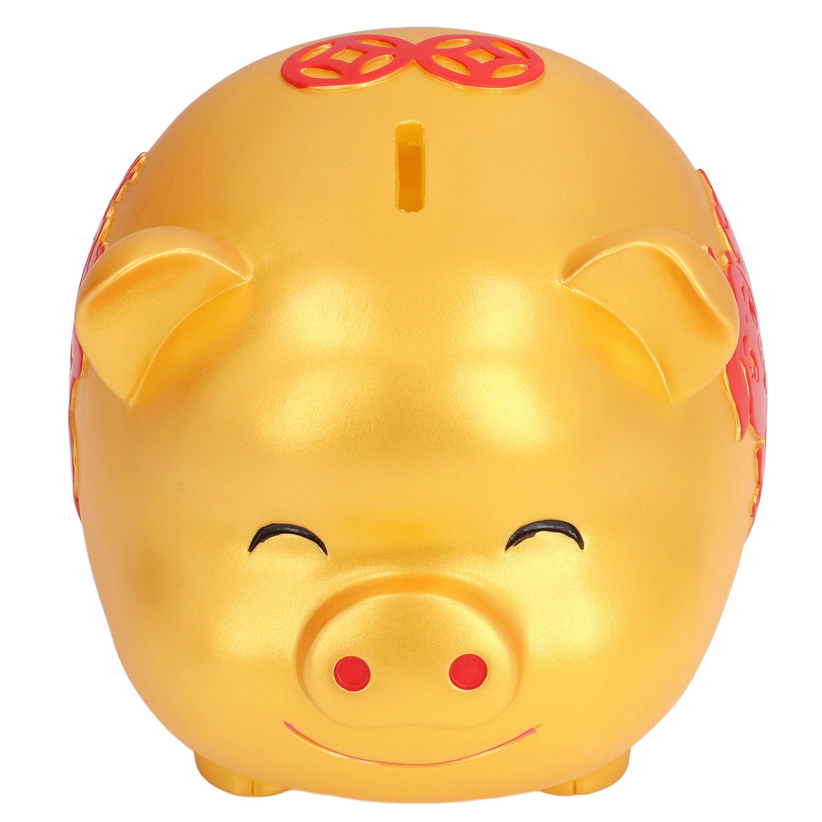 Piggy Bank Cute Cartoon Shape Anti Falling Pig Money Box for Children Gift Home Decoration Coins StorageSmall Size Gold