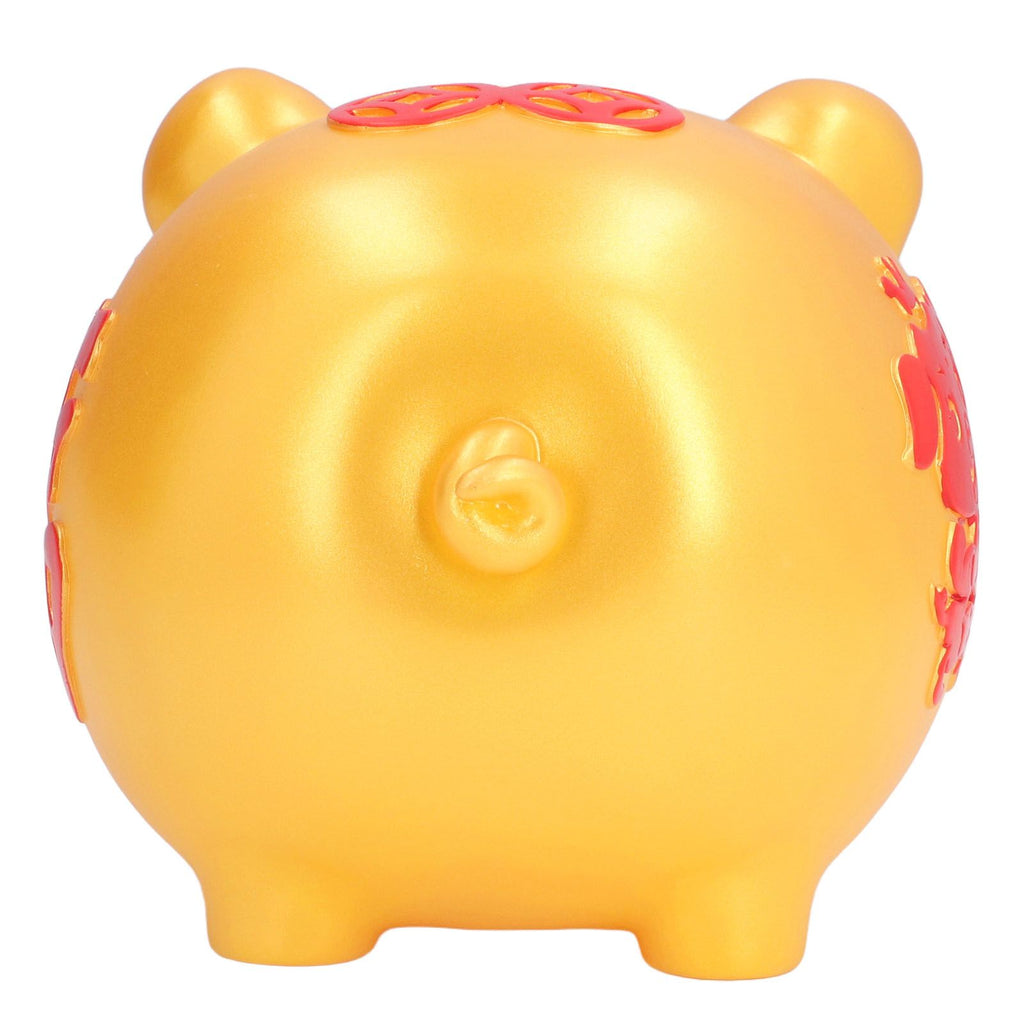 Piggy Bank Cute Cartoon Shape Anti Falling Pig Money Box for Children Gift Home Decoration Coins StorageSmall Size Gold