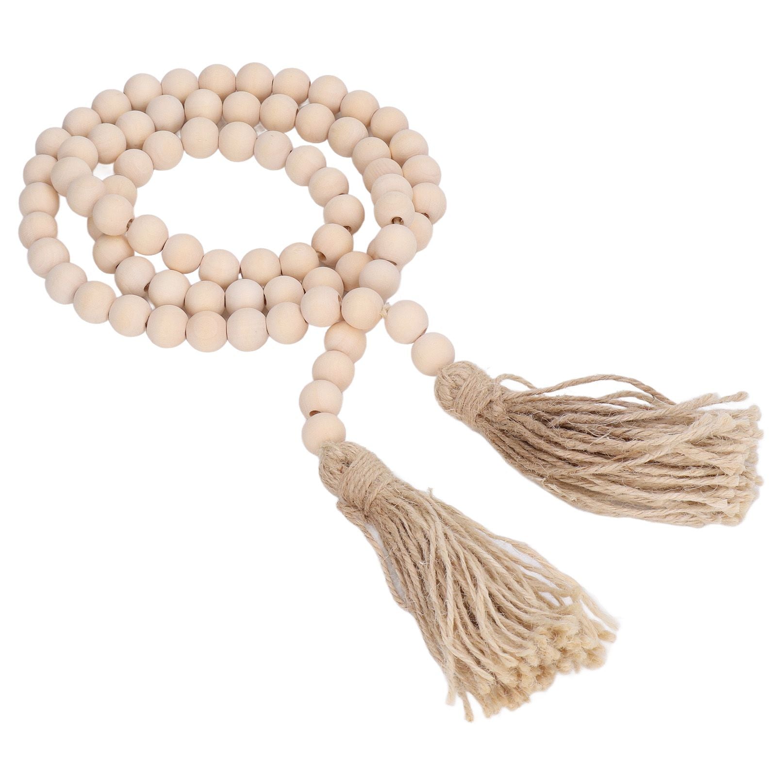 Wood Bead Garland Hand Crafted Fine Workmanship Comfortable Hold Bohemian Style Prayer Beads
