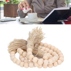 Wood Bead Garland Hand Crafted Fine Workmanship Comfortable Hold Bohemian Style Prayer Beads