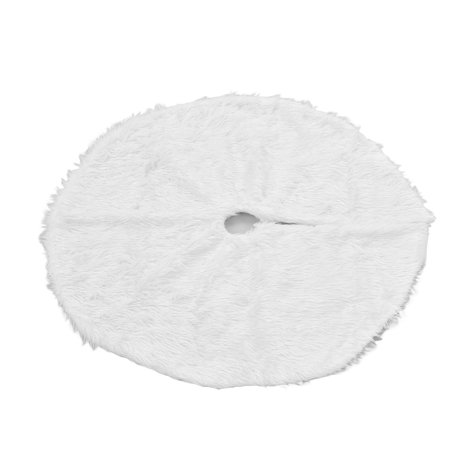Christmas Tree Skirt Snowy White Christmas Tree Mat for Xmas Festive Holiday Party Decoration Ornaments