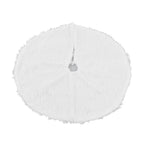 Christmas Tree Skirt Snowy White Christmas Tree Mat for Xmas Festive Holiday Party Decoration Ornaments