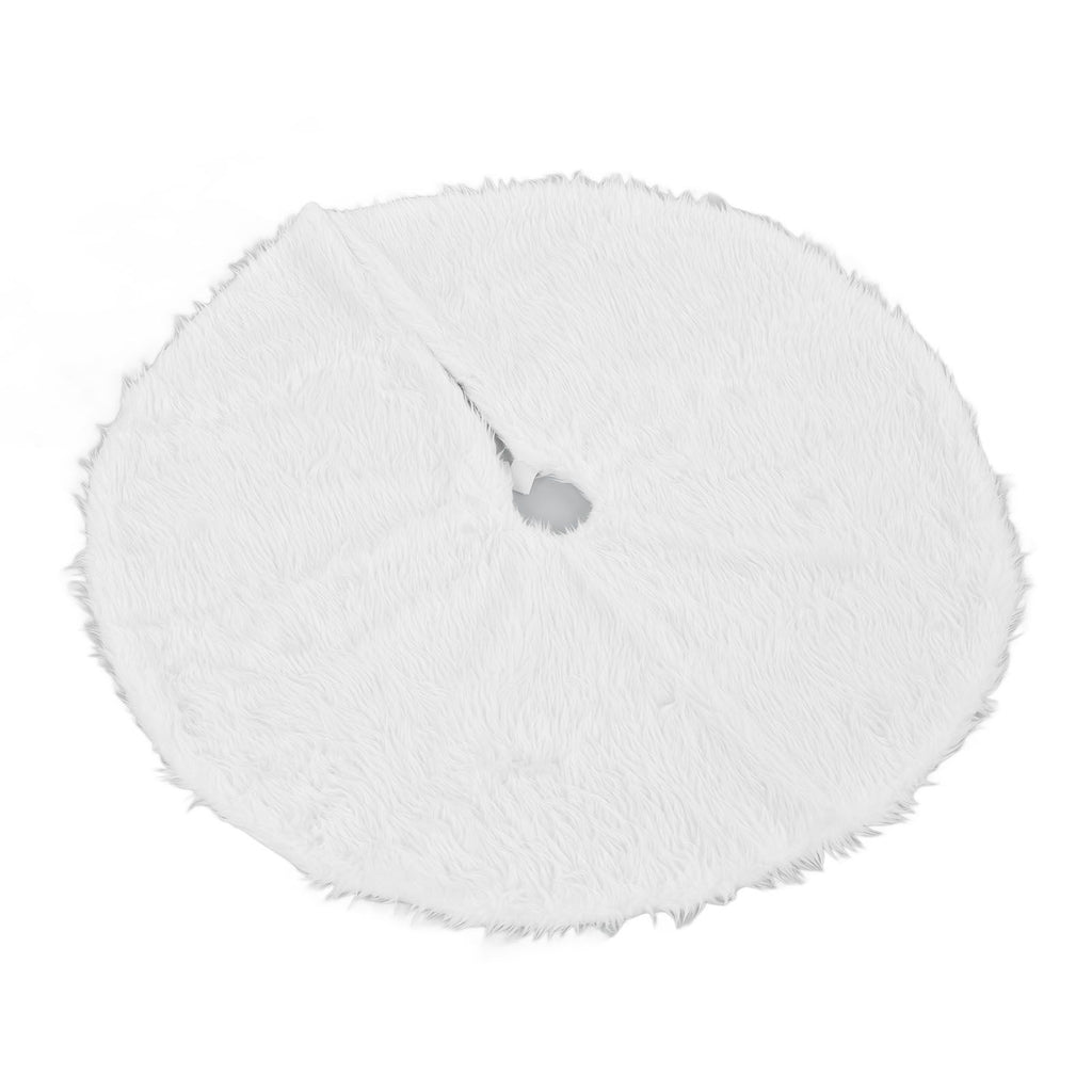 Christmas Tree Skirt Snowy White Christmas Tree Mat for Xmas Festive Holiday Party Decoration Ornaments