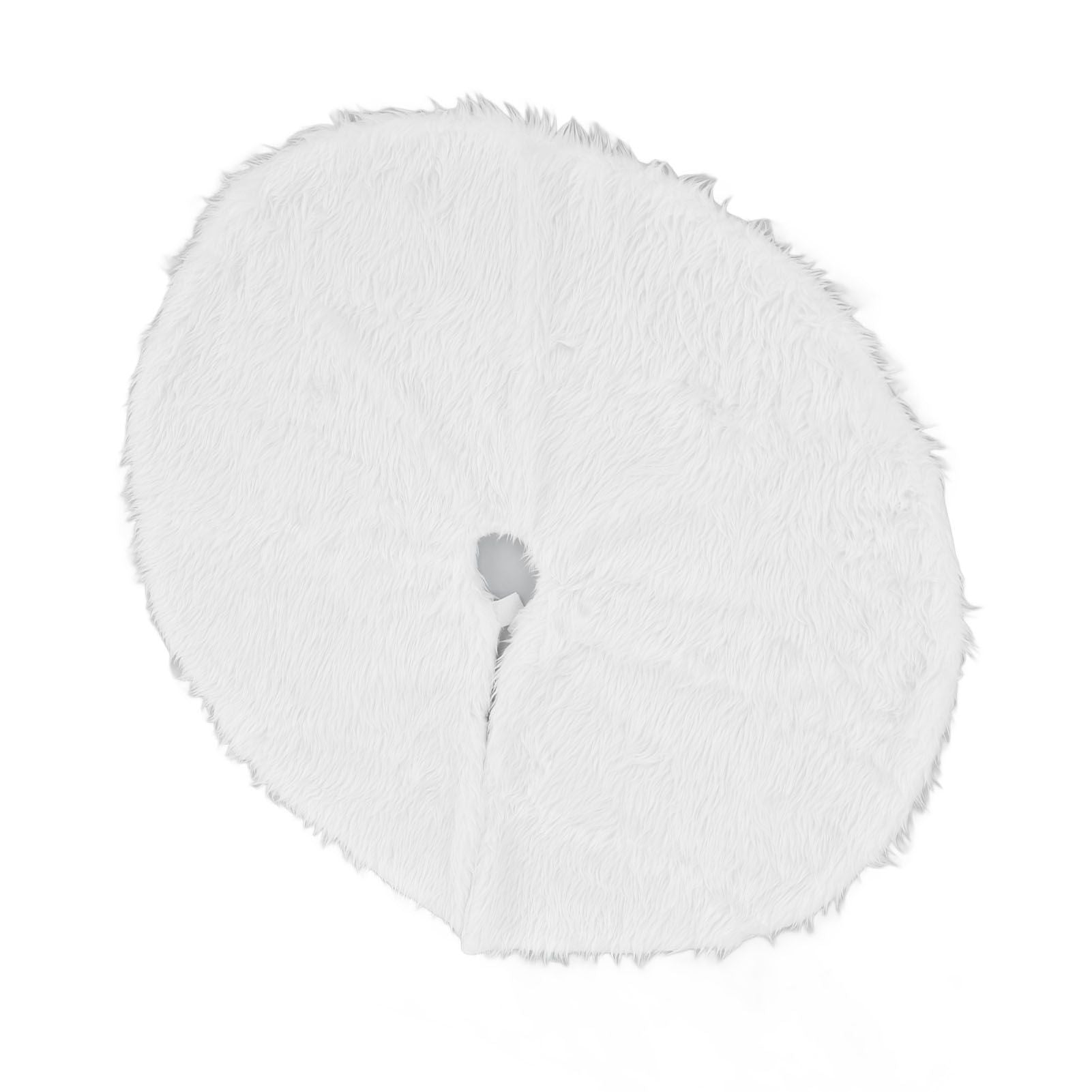Christmas Tree Skirt Snowy White Christmas Tree Mat for Xmas Festive Holiday Party Decoration Ornaments