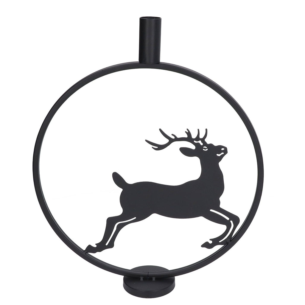 Deer Candle Holder Black European Style Tealight Holder Wall Decoration for Wedding Party