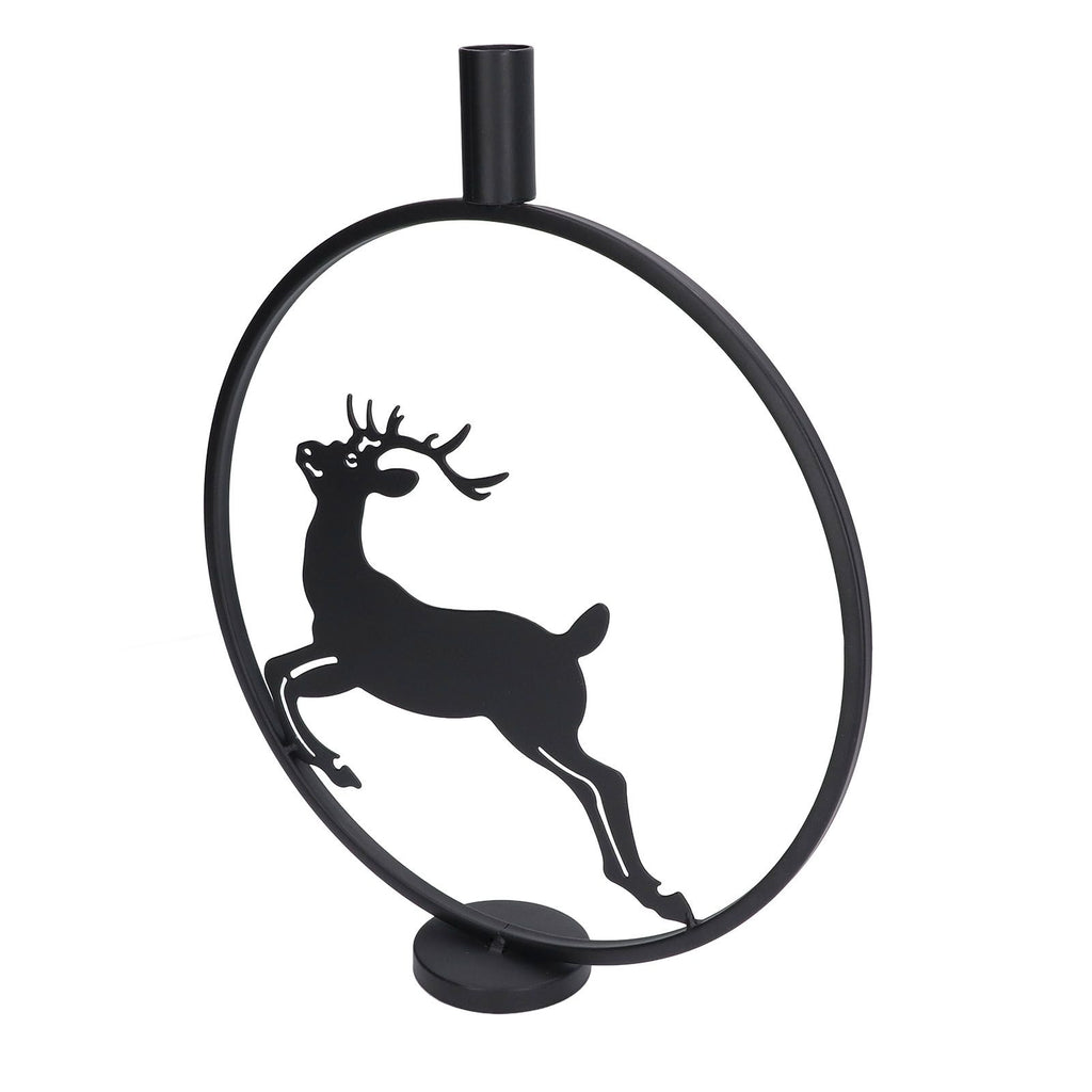 Deer Candle Holder Black European Style Tealight Holder Wall Decoration for Wedding Party