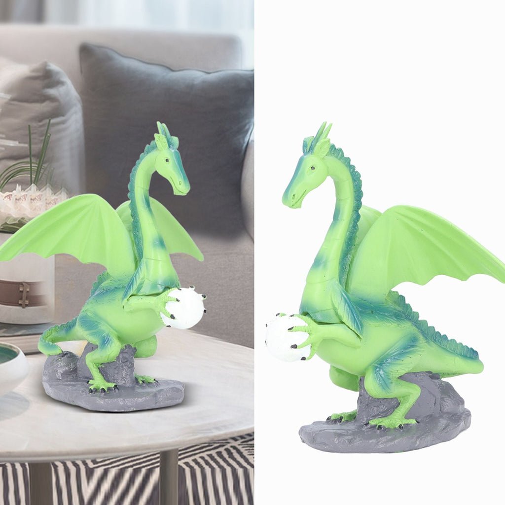 Resin Flying Dragon Statue Holding Ball Dragon Sculpture Decoration for Bedroom Study Room Garden Corridor Hallway