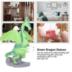 Resin Flying Dragon Statue Holding Ball Dragon Sculpture Decoration for Bedroom Study Room Garden Corridor Hallway