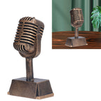 Music Award Trophy Synthetic Resin Decorative Microphone Tabletop Ornament for Home Singing Competition