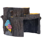 Resin Mini Stump Shape Hiding Hole Wooden Cave Artificial Aquarium Plants Ornaments for Shelter