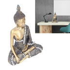 Buddha Ornament Resin Retro Small Decorative Desktop Sitting Buddha Statue for Home Office