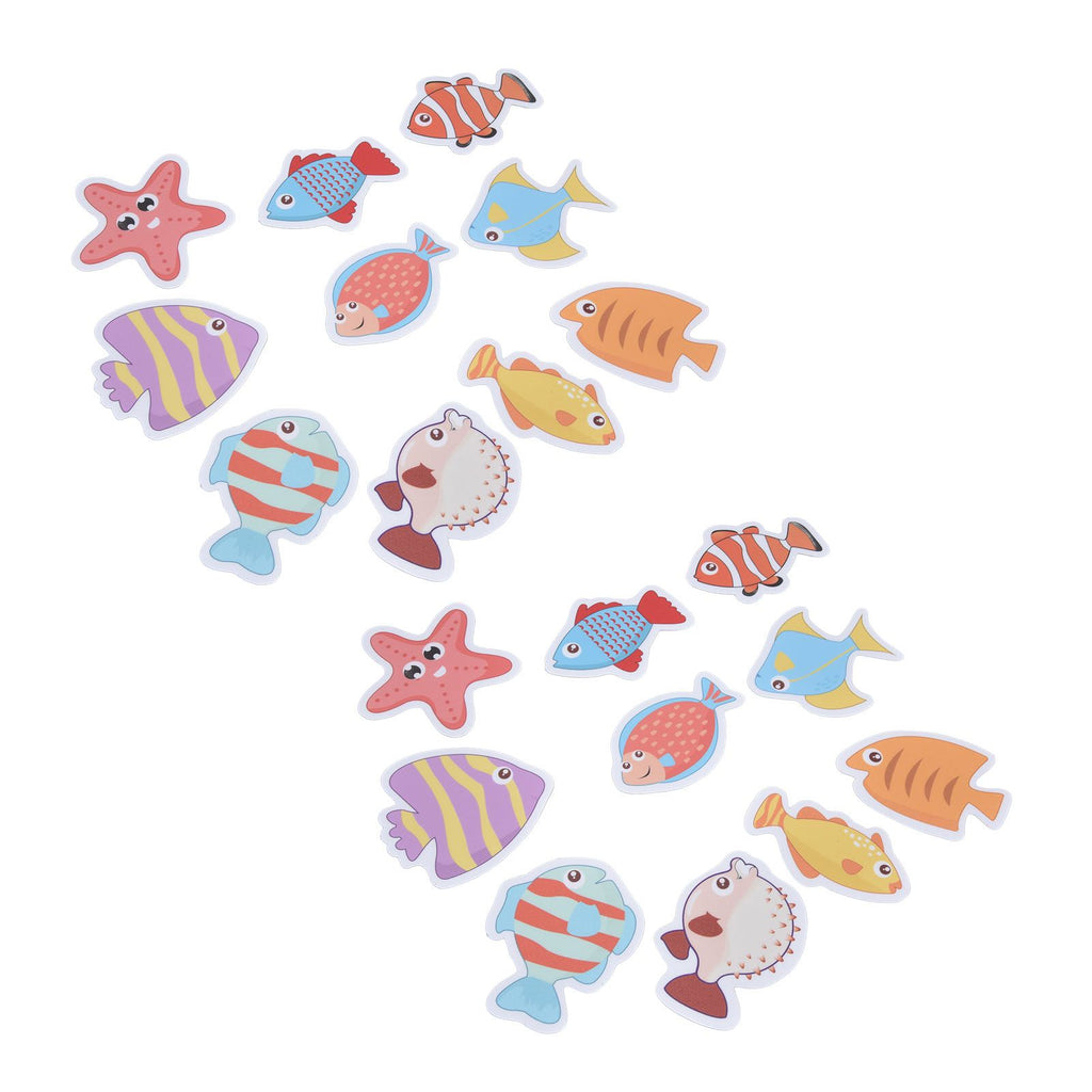 2 Sets Nonslip Bathtub Stickers Matte Colorful Fish Self Adhesive Waterproof Mouldproof Safe for Baby Shower