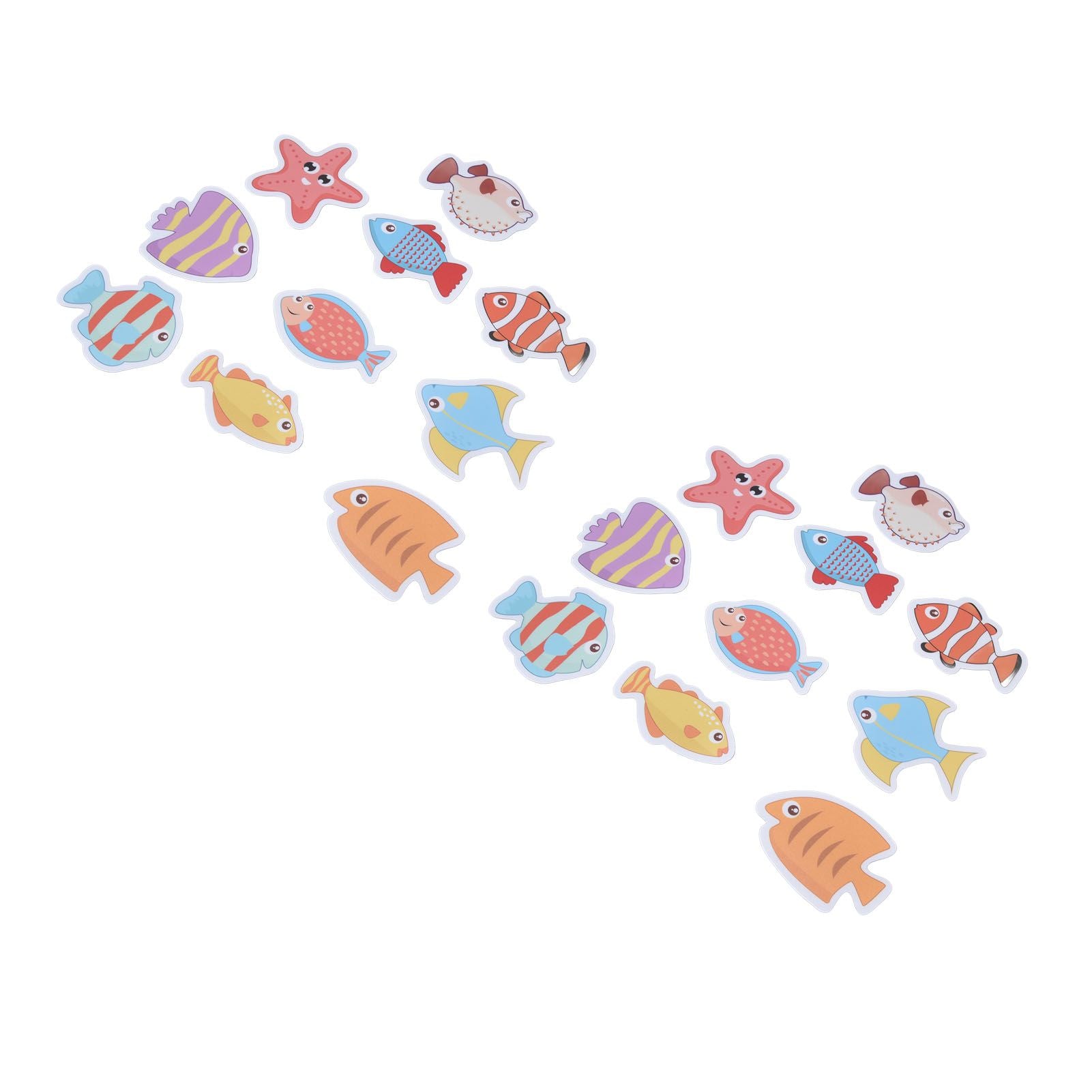 2 Sets Nonslip Bathtub Stickers Matte Colorful Fish Self Adhesive Waterproof Mouldproof Safe for Baby Shower