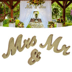 Mr Mrs Sign Wedding Table Decorations English Letter Ornament Props for Festival Anniversary PartyGold