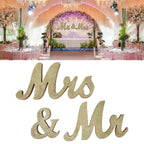 Mr Mrs Sign Wedding Table Decorations English Letter Ornament Props for Festival Anniversary PartyGold