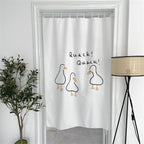 Door Curtain Cute Decorative Cartoon Doorway Divider Cloth for Bedroom Closet Dormitory Kitchen Little White Duck