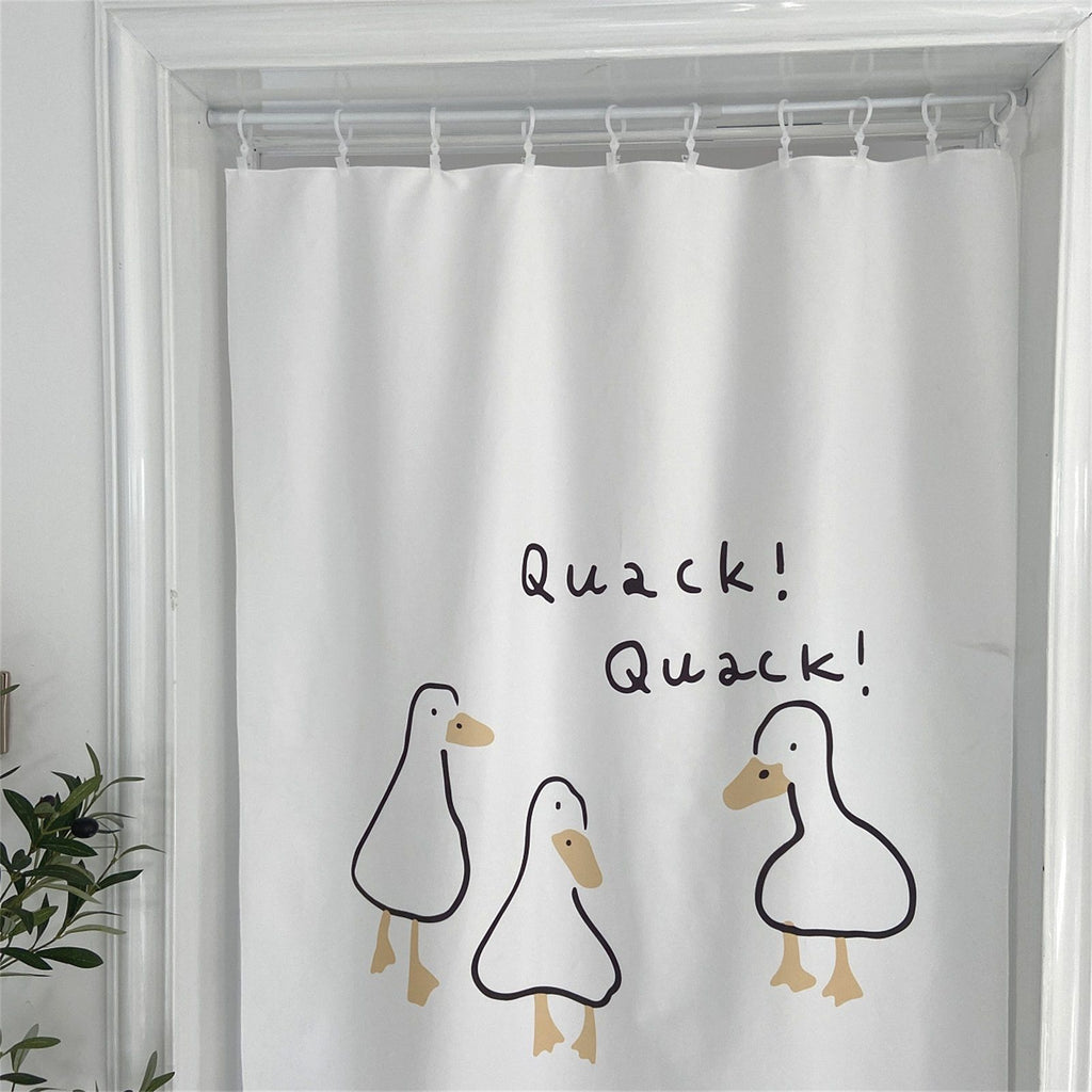 Door Curtain Cute Decorative Cartoon Doorway Divider Cloth for Bedroom Closet Dormitory Kitchen Little White Duck