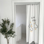 Door Curtain Cute Decorative Cartoon Doorway Divider Cloth for Bedroom Closet Dormitory Kitchen Little White Duck