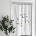 Door Curtain Cute Decorative Cartoon Doorway Divider Cloth for Bedroom Closet Dormitory Kitchen Little White Duck