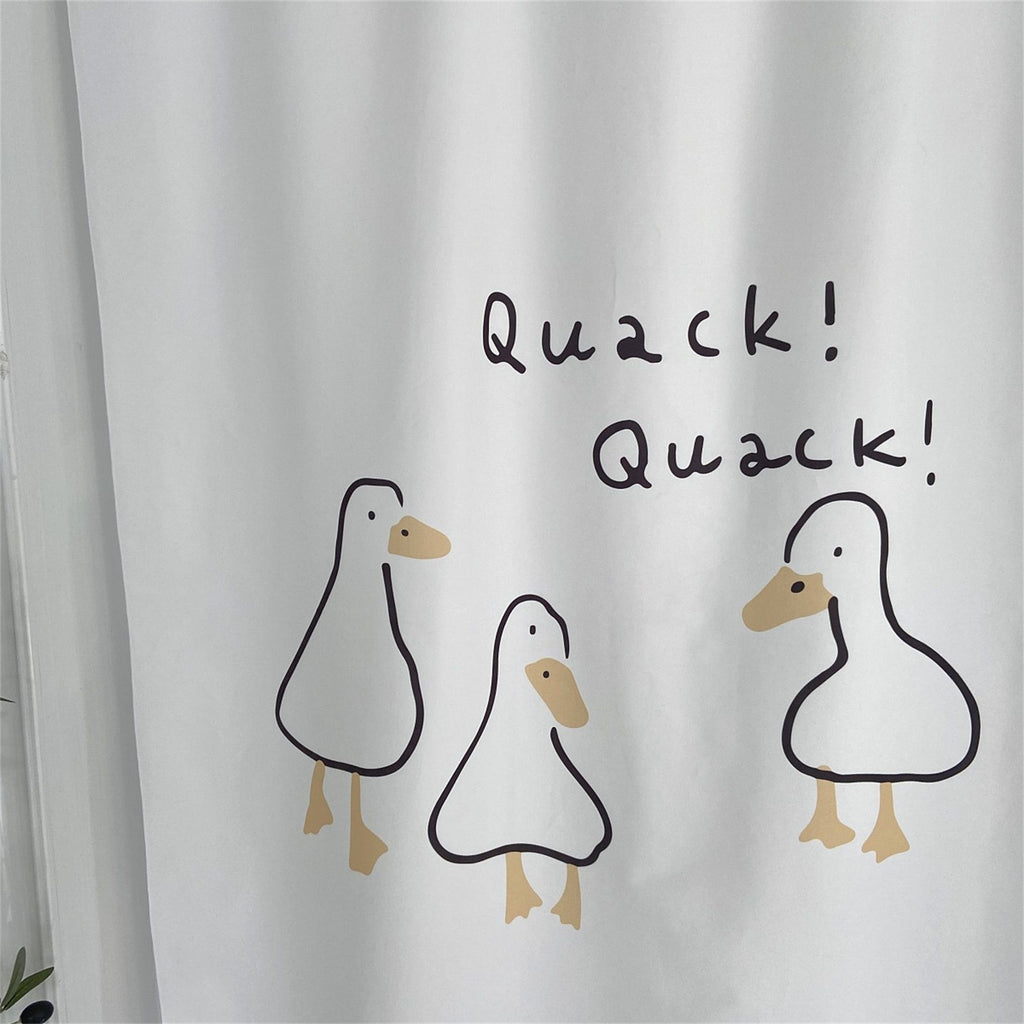 Door Curtain Cute Decorative Cartoon Doorway Divider Cloth for Bedroom Closet Dormitory Kitchen Little White Duck