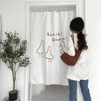Door Curtain Cute Decorative Cartoon Doorway Divider Cloth for Bedroom Closet Dormitory Kitchen Little White Duck