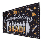 Graduation Banner 71x38in Durable Polyester Fabrics Fadeless 4 Eyelets Easy Installation Congrats Grad Banner for Party C
