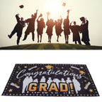 Graduation Banner 71x38in Durable Polyester Fabrics Fadeless 4 Eyelets Easy Installation Congrats Grad Banner for Party C