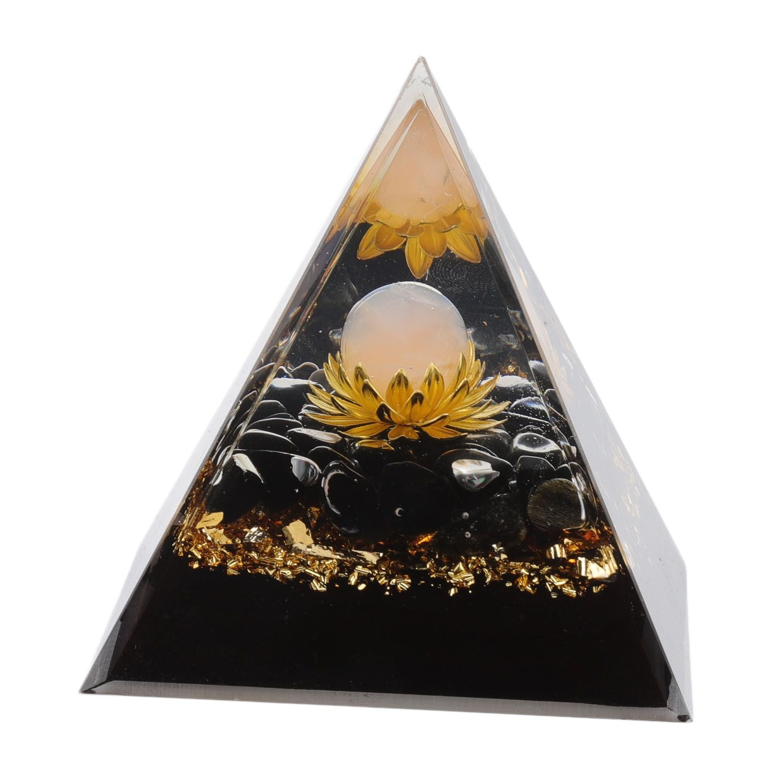 Orgone Pyramid Crystal Chakra Pyramid Promotes Psychological Growth for Living Room Bedroom Office