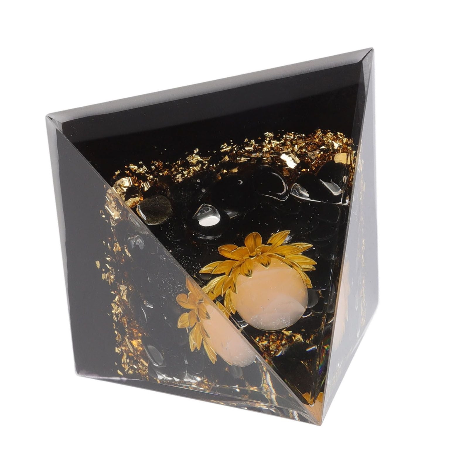 Orgone Pyramid Crystal Chakra Pyramid Promotes Psychological Growth for Living Room Bedroom Office