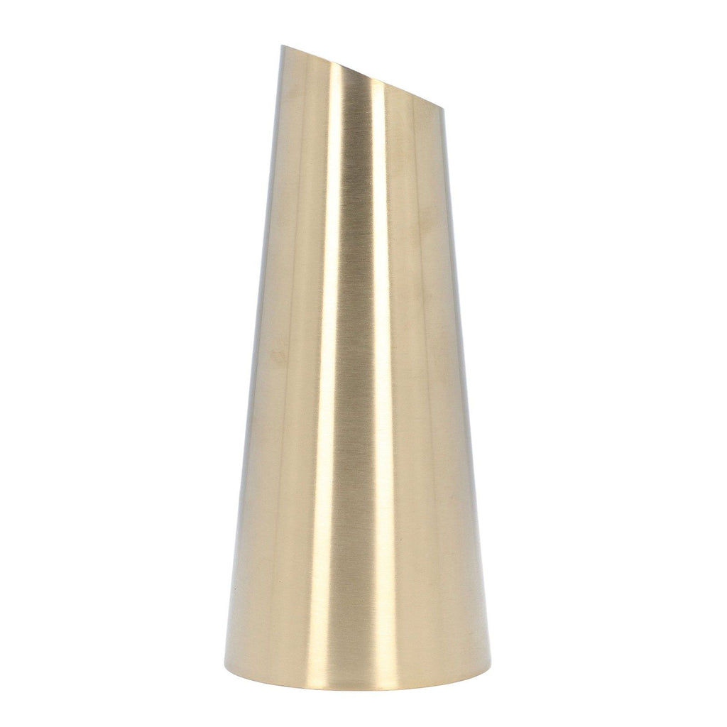 Gold Vase 304 Stainless Steel Conic Shape Narrow Mouth Simple Modern Style Desk Vase for Home Office Dormitory