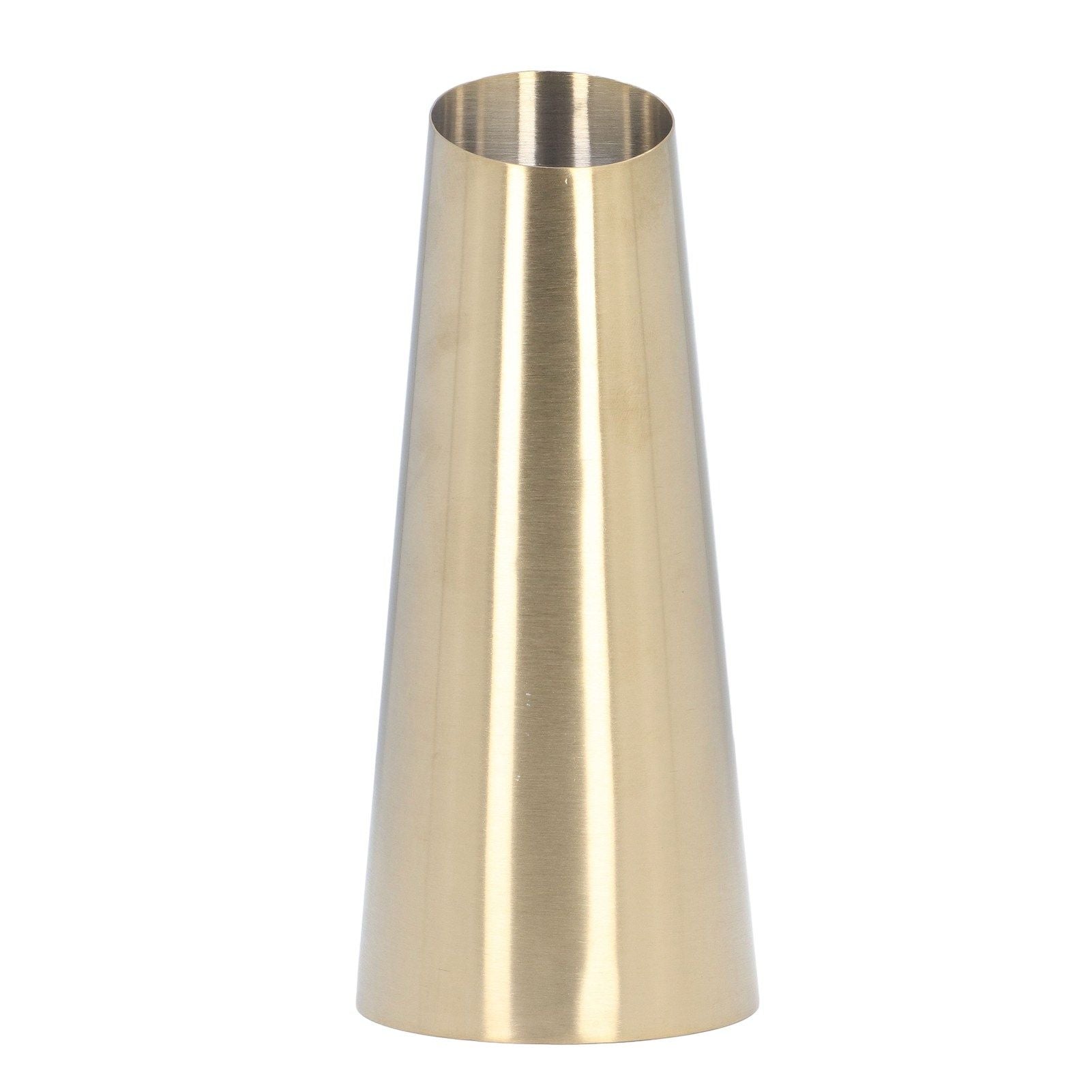 Gold Vase 304 Stainless Steel Conic Shape Narrow Mouth Simple Modern Style Desk Vase for Home Office Dormitory