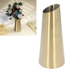 Gold Vase 304 Stainless Steel Conic Shape Narrow Mouth Simple Modern Style Desk Vase for Home Office Dormitory