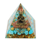 Crystal Pyramid Buddha Design Exquisite Beautiful Pyramid Power Stone Decoration Ornament for Yoga Meditation