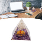 Pyramid Epoxy Ornament Good Durability Exquisite Workmanship Gravel Pyramid Power Stone for Living Room Bedroom Office