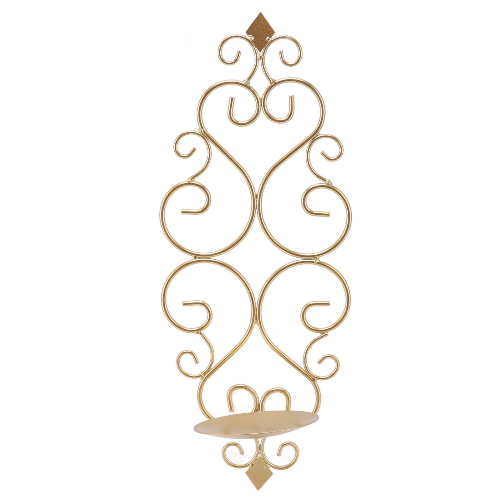 Candle Holder Iron Candlestick Folding Wall Mount Base Sconce Home Decoration for Room Metal Gold
