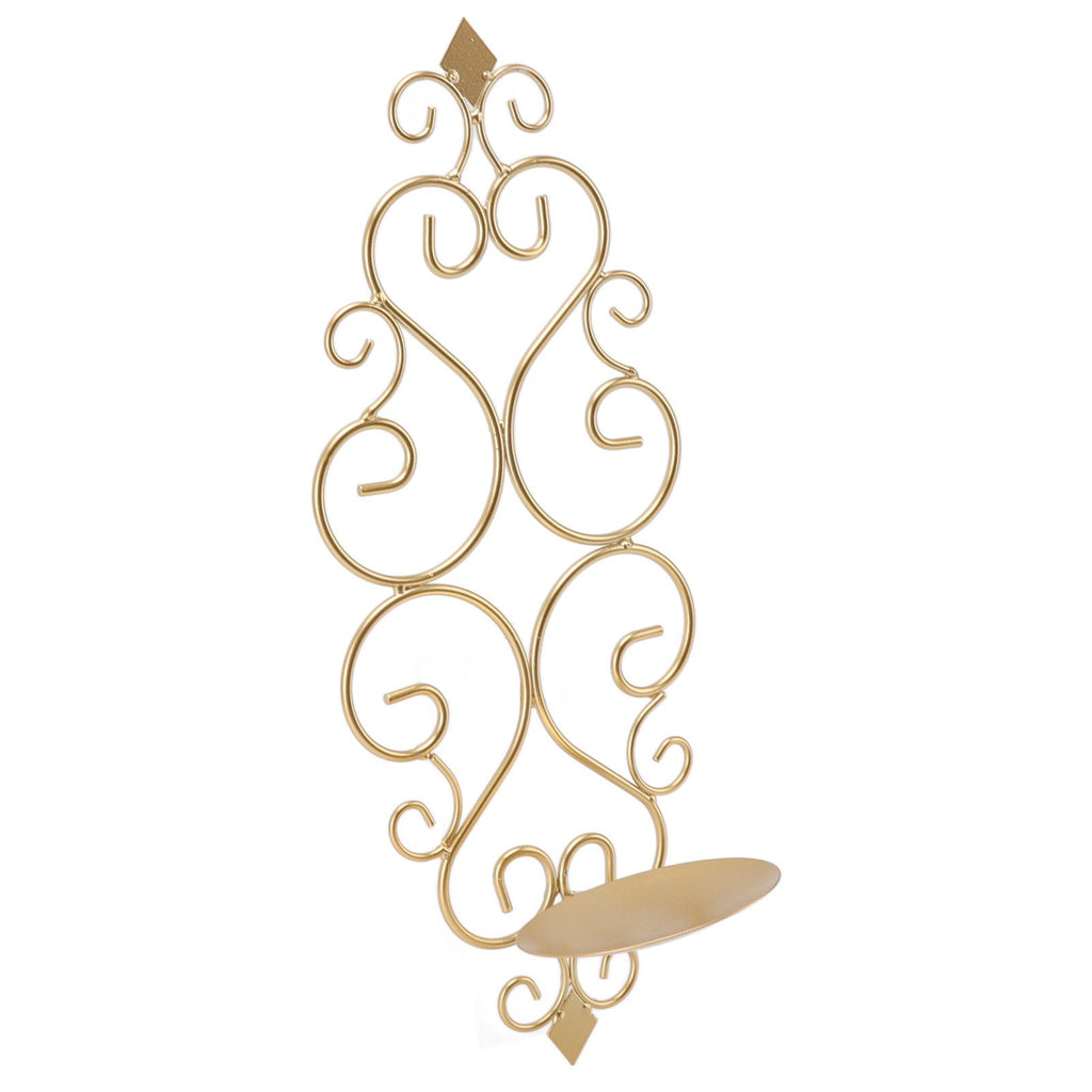 Candle Holder Iron Candlestick Folding Wall Mount Base Sconce Home Decoration for Room Metal Gold