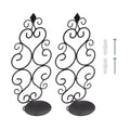 2 Pcs Candle Holder Exquisite Classical Style Black Iron Wall Mounted Candlestick for Living Rooms Bedroom Hallways