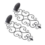 2 Pcs Candle Holder Exquisite Classical Style Black Iron Wall Mounted Candlestick for Living Rooms Bedroom Hallways