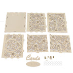 DIY Hollow Wooden Box Gift Card Money Case Wedding Reception Decoration Box Easy Assembly JM01192 Large